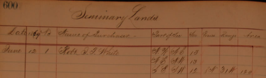 Seminary Lands Sold